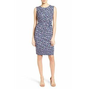 NIC+ZOE Womens Petites Groundwork Twist Print Sheath Dress Size PL